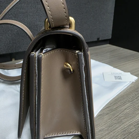 Coach Bandit Shoulder Bag Dark Stone New - Picture 11 of 12